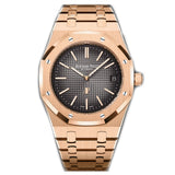 39mm Jumbo Extra-Thin 18k Rose Gold Smoked Grey Dial