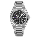 41mm Skyline Skeleton Black Dial Steel on Bracelet