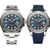 40 Steel Blue Dial Platinum Bezel RubberB