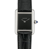 22mm Ladies Tank Must Steel Black Lacquered Dial
