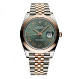 41mm Steel & Everose Green Mint Roman Dial Jubilee