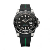 40mm Black Ceramic Bezel Black Dial RubberB