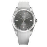 39mm No-Date Steel Dark Rhodium Index Dial With RubberB