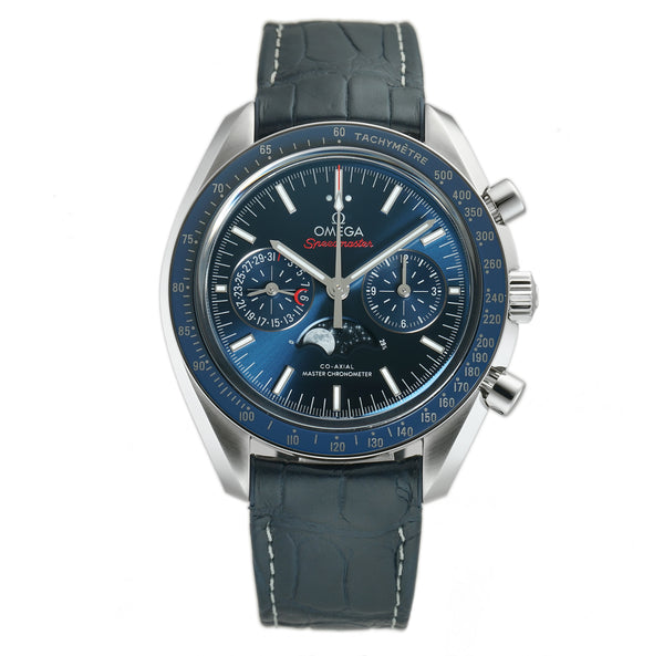 44mm Moonphase Chronograph Steel Blue Dial Full Set 2022