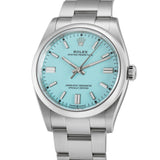 36mm No-Date Stainless Steel Turquoise Blue Index Dial