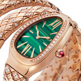 35mm Tubogas 18k Rose Gold Diamonds Green Dial