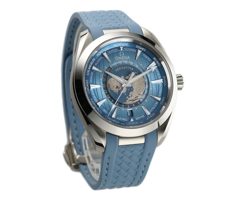 43mm Aqua Terra Worldtimer Summer Blue 2023