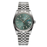36mm Steel Mint Green Dial Fluted Bezel Jubilee