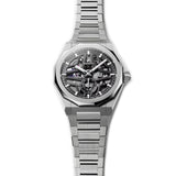 41mm Skyline Skeleton Black Dial Steel on Bracelet