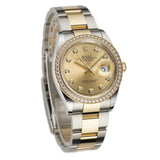 36mm Steel and 18k YG  Champagne Diamond Dial & Bezel Oyster