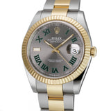 41mm Steel & Yellow Gold Wimbledon Slate Roman Dial Oyster Bracelet