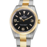 36mm Steel and 18K Yellow Gold Black Dial