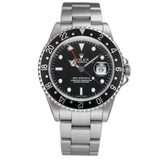 40mm Steel Black Bezel Insert P Serial Circa 2000 With RubberB Strap