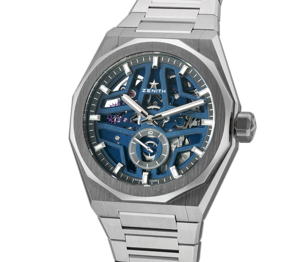 41mm Skyline Skeleton Steel Blue Dial