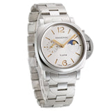 38mm Luminor Due Luna Steel White Dial