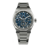41mm Skyline Skeleton Steel Blue Dial