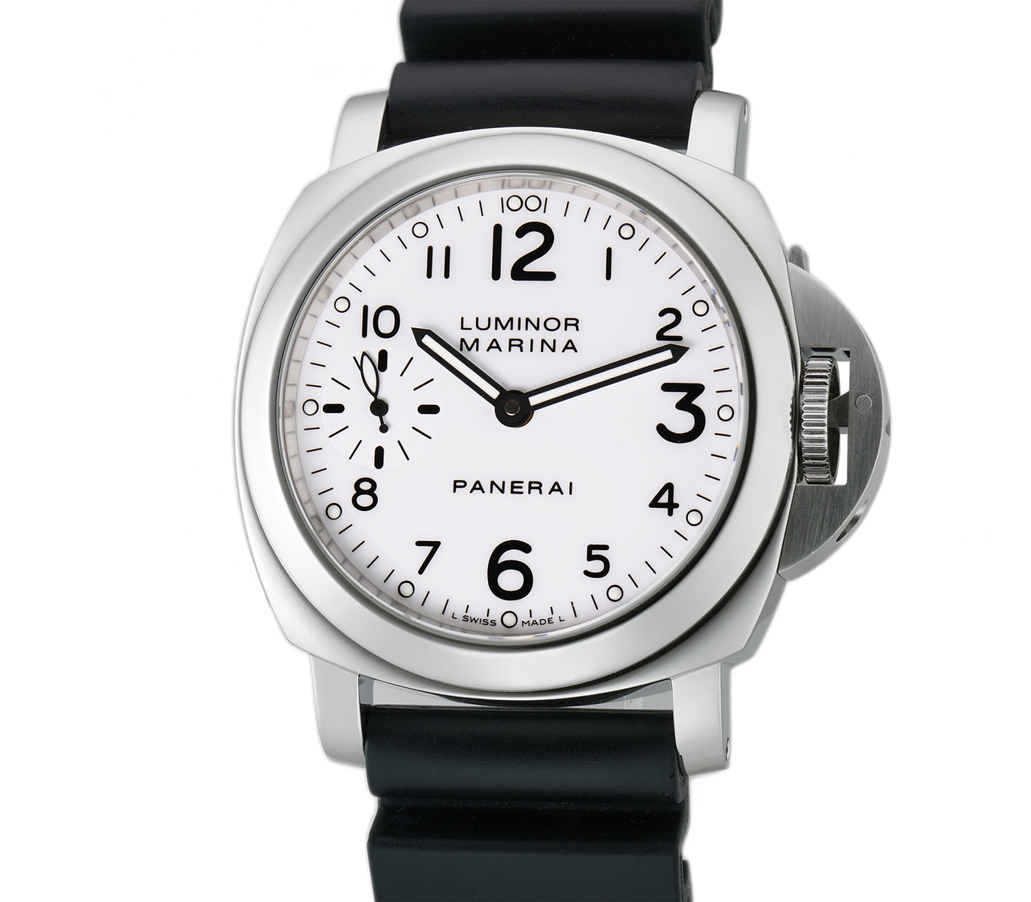 Officine Panerai Luminor Marina 44mm Steel White Dial PAM 113 G