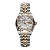 28mm Steel and 18k Everose Gold MOP Diamond Dial Jubilee