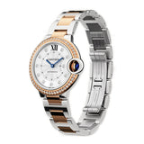 33mm Steel and 18k Rose Gold Diamond Bezel Silver Diamond Dial Bracelet Automatic