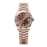 31mm 18k Everose Gold President Chocolate Diamond Dial