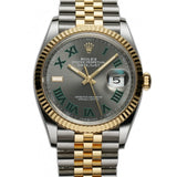 36mm Steel & Yellow Gold Slate Roman Wimbledon Dial Jubilee Bracelet