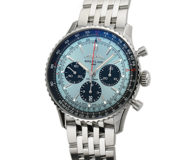 43mm B01 Chronograph Steel Ice Blue Dial 2024