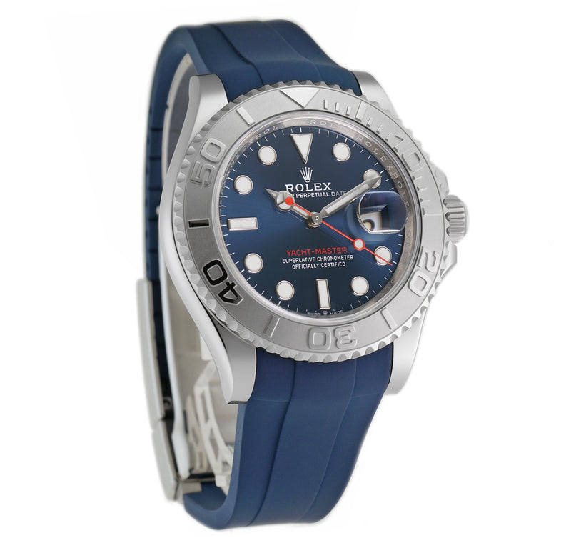 ▷ Rolex Yacht-Master 40 Stainless Steel Blue Dial Platinum Bezel Oyster  Bracelet - REVIEW 126622 