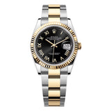36mm Steel & Yellow Gold Fluted Bezel Black Index Dial Oyster Bracelet