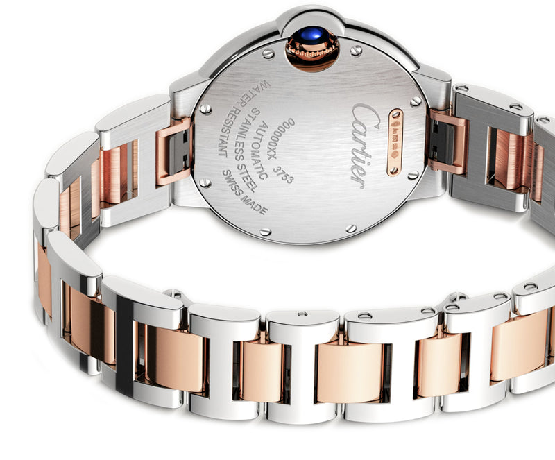 33mm Silver Guilloche Dial 18k Rose Gold and Stainless Steel Bracelet