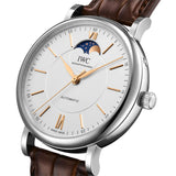 40mm Moonphase Stainless Steel Brown Strap