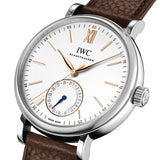 39mm Pointer Date Stainless Steel Silver Dial On Brown Strap