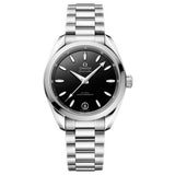 34mm Aqua Terra Shades 150M Steel Bracelet Black Dial