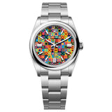 36mm No-Date Steel Multicoloured Jubilee Motif Index Dial