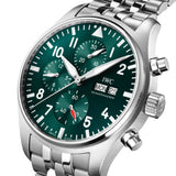 43mm Chronograph Stainless Steel Green Dial On Bracelet