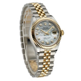 28mm Steel & 18k YG MOP Mother of Pearl Diamond Dial Jubilee