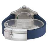40 Stainless Steel Platinum Bezel Blue Dial With Blue RubberB