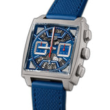 39mm Titanium Chronograph Blue Skeleton Dial