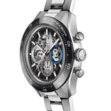41mm Sport Chronograph Ceramic Bezel Steel Skeleton Black Dial
