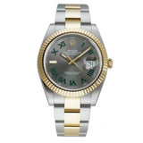 41mm Steel & Yellow Gold Wimbledon Slate Roman Dial Oyster Bracelet