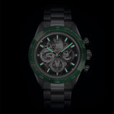 41mm Sport Chronograph Ceramic Bezel Steel Skeleton Green
