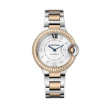 33mm Steel and 18k Rose Gold Diamond Bezel Silver Diamond Dial Bracelet Automatic