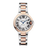 33mm Silver Guilloche Dial 18k Rose Gold and Stainless Steel Bracelet