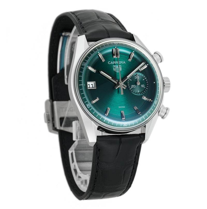 39mm Stainless Steel Green Dial Chronograph