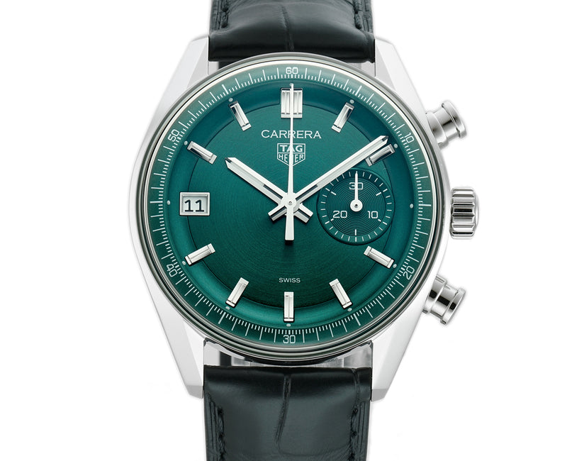 39mm Stainless Steel Green Dial Chronograph