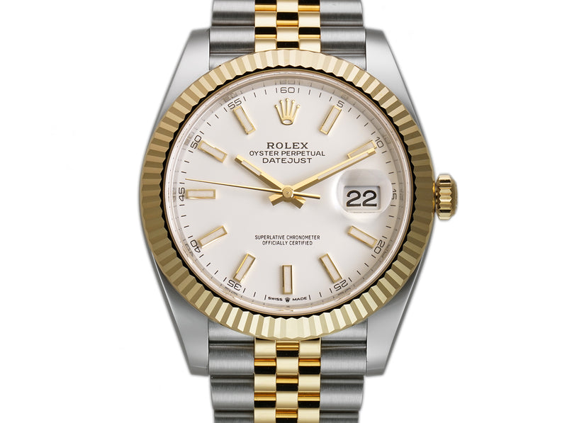 41mm Steel & Yellow Gold White Index Dial Jubilee Bracelet