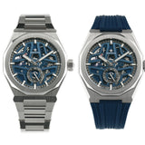 41mm Skyline Skeleton Steel Blue Dial