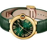 40mm 18k Yellow Gold Green Dial Green Strap Automatic