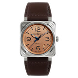 41mm BR-03 Stainless Steel Copper Dial Brown Strap