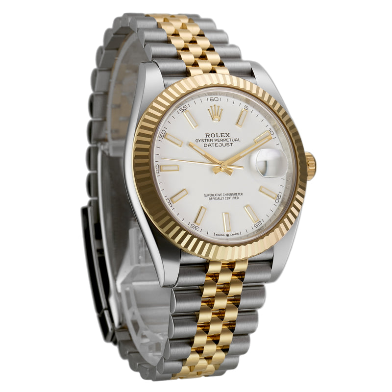 41mm Steel & Yellow Gold White Index Dial Jubilee Bracelet