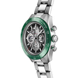 41mm Sport Chronograph Ceramic Bezel Steel Skeleton Green